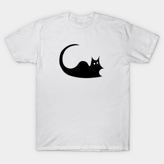 Black cat forms the word Cat T-Shirt by SkelBunny